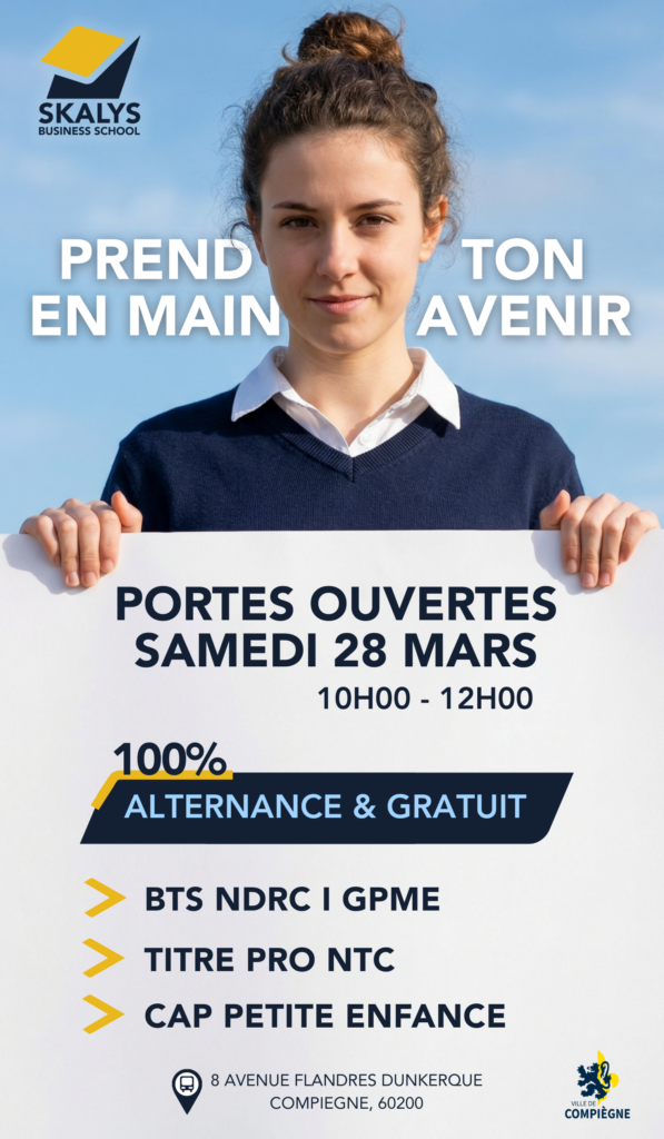 SKALYS BUSINESS SCHOOL - AFFICHE ABRI-BUS MARS 2026